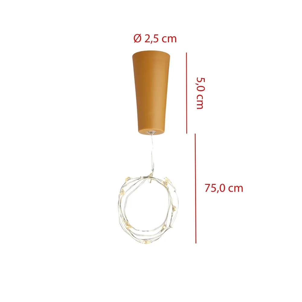 3er Set 8 LED Flaschenlicht mit Timer und Korken ca. L75cm warmweiß Flasche