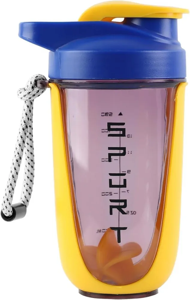600ml Protein Shaker mit Kugel und Skala, Auslaufsicher