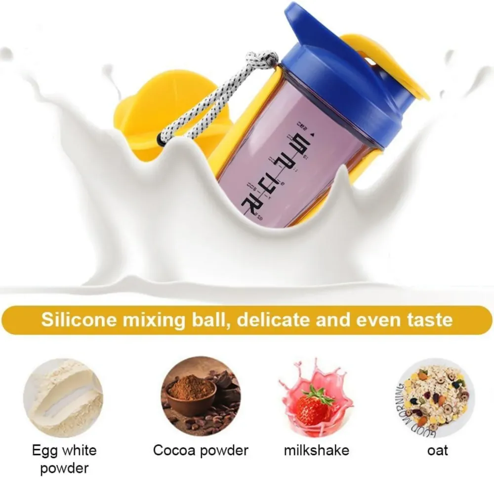 600ml Protein Shaker mit Kugel und Skala, Auslaufsicher