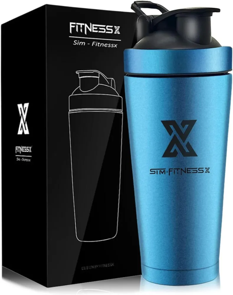700ml Edelstahl Protein Shaker Sport Fitness Becher mit