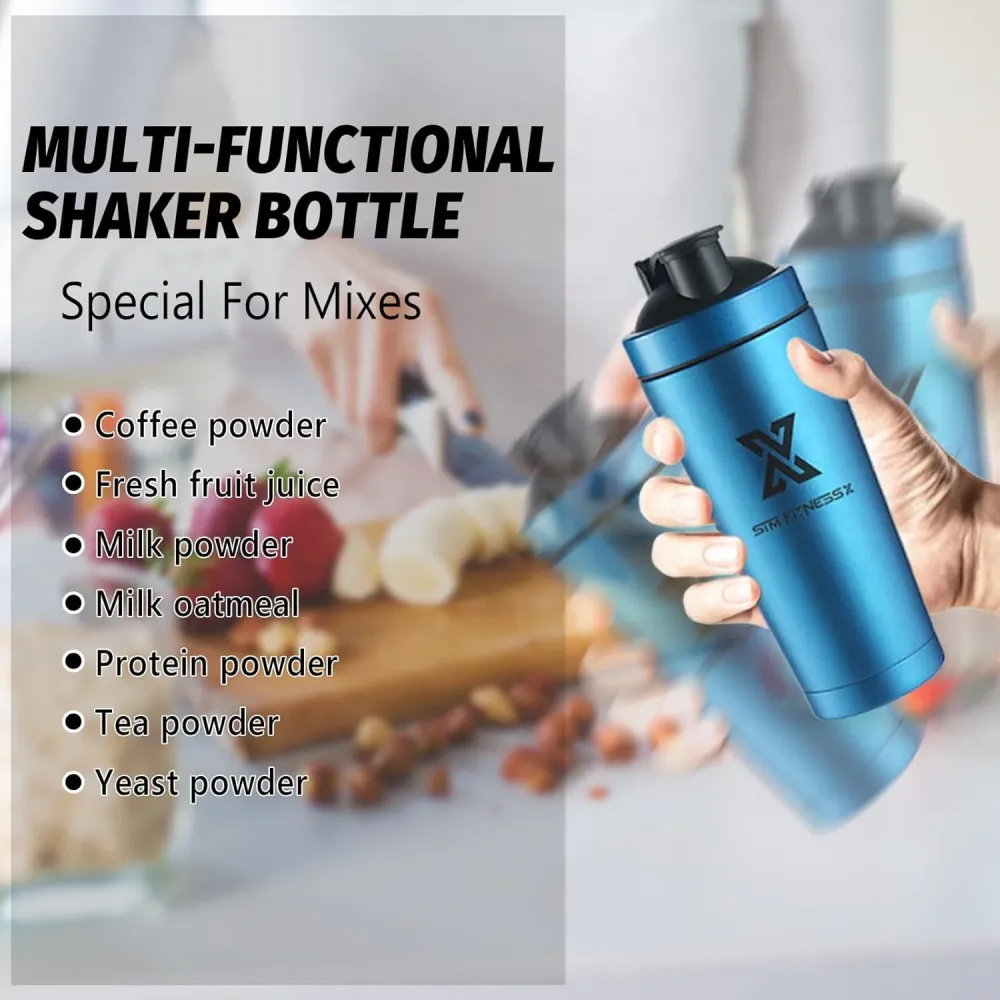 700ml Edelstahl Protein Shaker Sport Fitness Becher mit