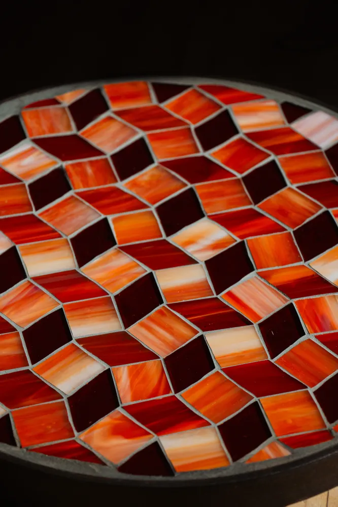 **AKTION** Runder Untersetzer mit Glasmosaik rot-orange *groß*
