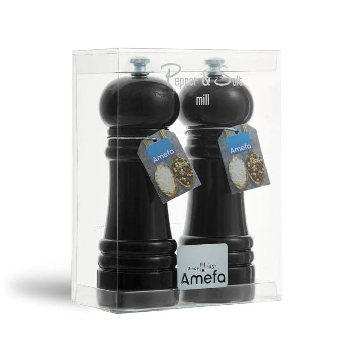 Amefa - Klassisches Salz- und Pfeffermühlen-Set 15 cm - Schwarz
