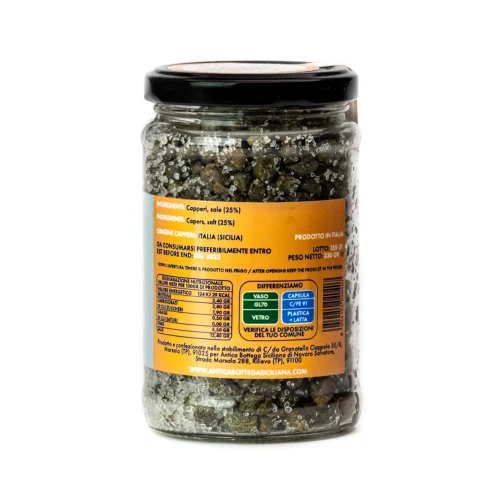 ANTICA BOTTEGA SICILIANA - Sizilianische Kapern mit Salz - 230g