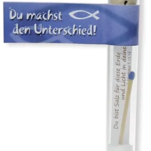 Du bist Salz für diese Erde und Licht... (Röhrchen mit Salz und Zündholz)