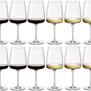 Bormioli Rocco Weingläser-Set Nexo (Rotweingläser und Weißweingläser) – 12-teiliges Set