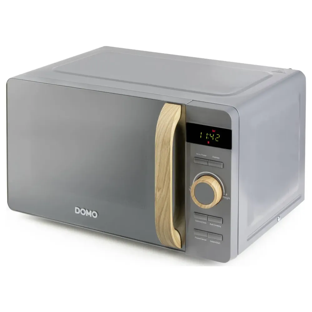 B-Ware Domo Mikrowelle Küchenofen 20 L Grau Holzlook Drehteller Do3420 Digital Timer