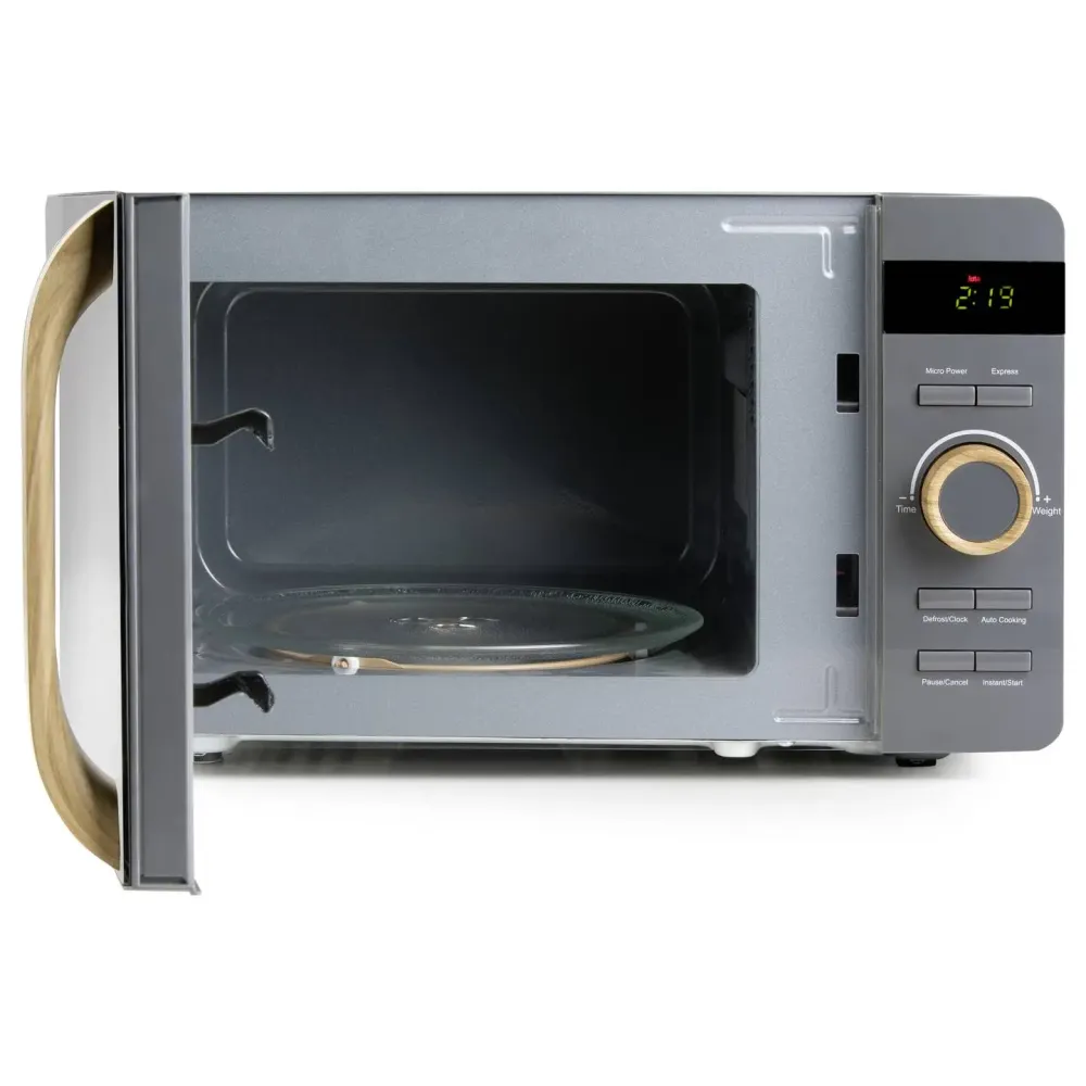 B-Ware Domo Mikrowelle Küchenofen 20 L Grau Holzlook Drehteller Do3420 Digital Timer