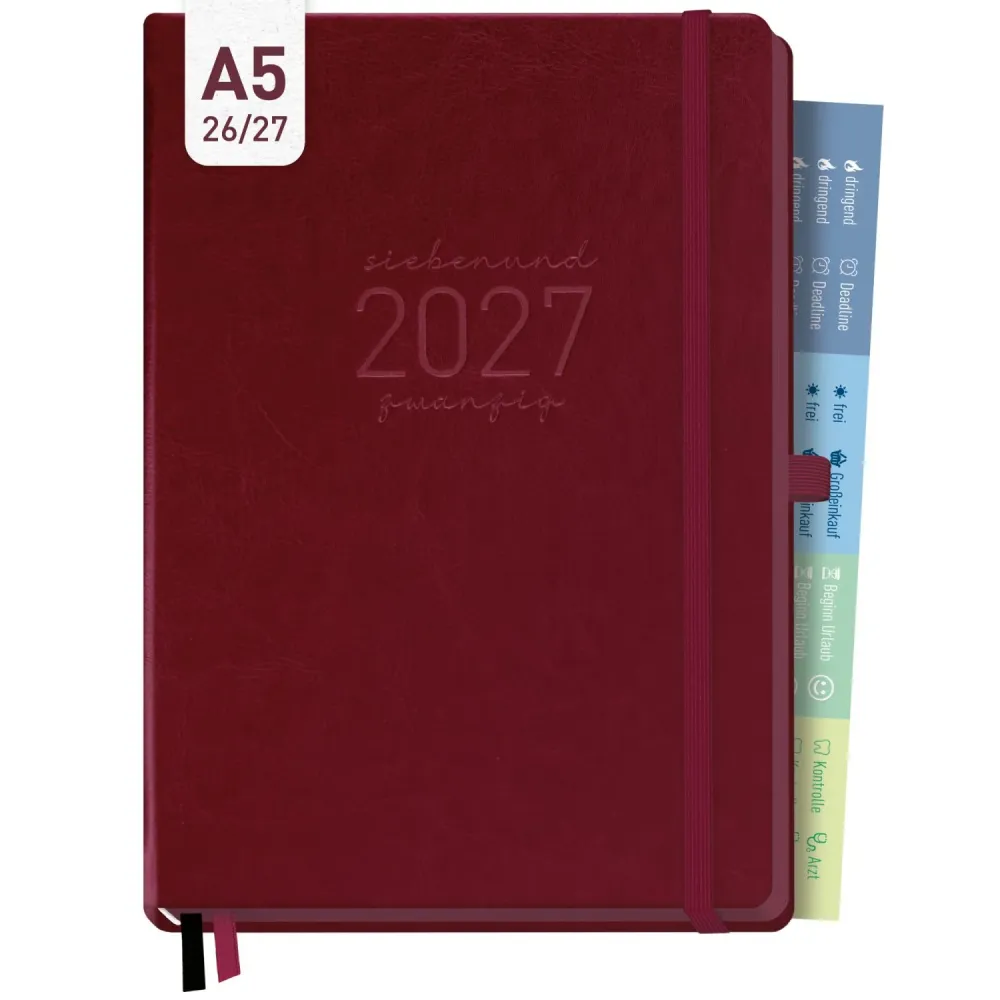 Chäff-Timer Deluxe 2026/2027 / 17 Monate / A5 / Berry / Häfft-Verlag