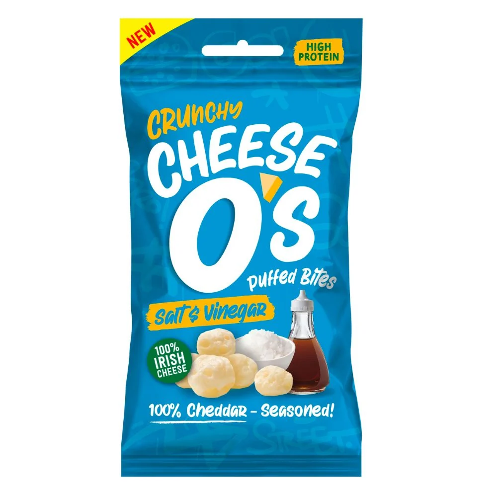 Crunchy Cheese O's Salt&Vinegar, gerösteter Cheddar-Käse mit Salz und Essiggeschmack 25g