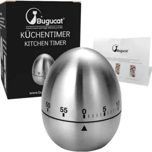 Edelstahl Küchenwecker Eiförmige Eieruhr Bugucat Timer 60