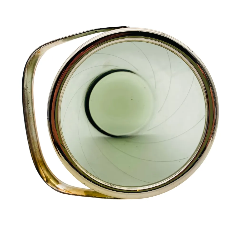 Eiseimer Mid Century Rauchglas Eiswürfelbehälter 50er 60er Jahre beschliffen