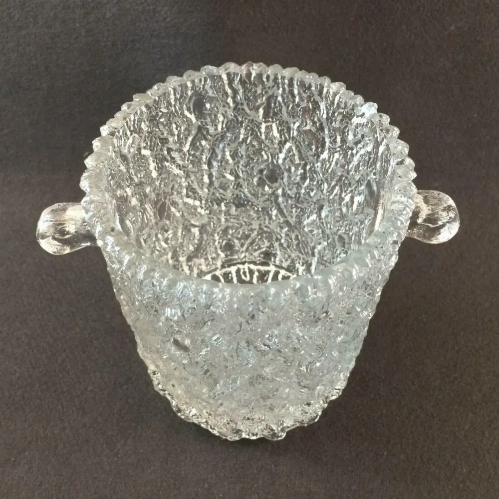 Eiswürfeleimer 50er 60er GLAS Eiseimer Eiswürfelbehälter Eiswürfel 14 cm