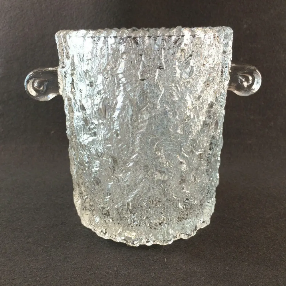 Eiswürfeleimer 50er 60er GLAS Eiseimer Eiswürfelbehälter Eiswürfel 14 cm