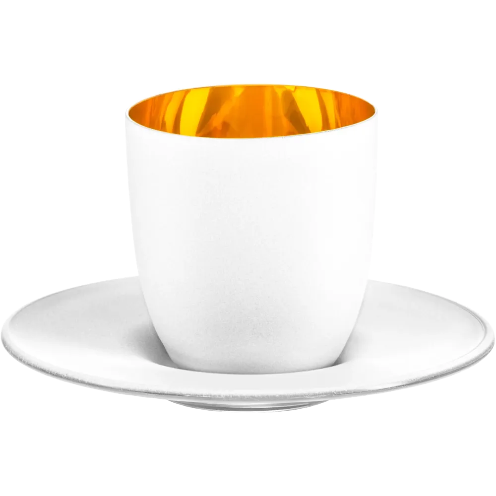 Espressoglas mit Untersetzer - Cosmo Pure White Geschenkröhre 109/65