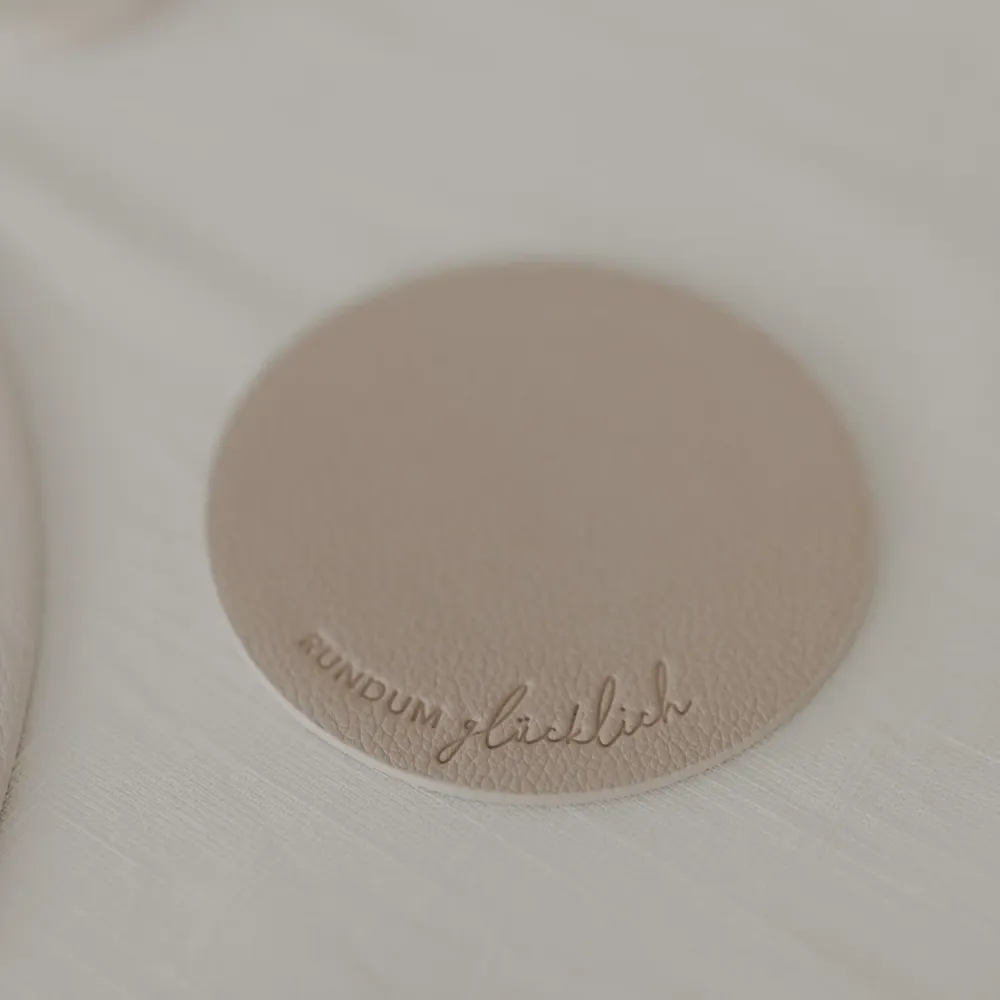 Eulenschnitt wendbare Untersetzer für Gläser RUNDUM GLÜCKLICH creme, 2er Set