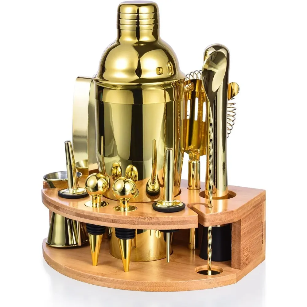 Goldenes Cocktail Shaker Set Edelstahl 750ML 12-Teilig