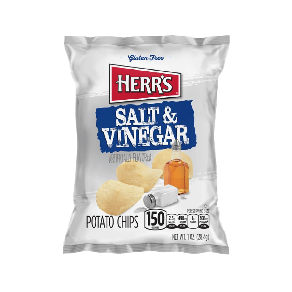Herr's Salz & Essig, Chips mit Salz und Essig 28,4g