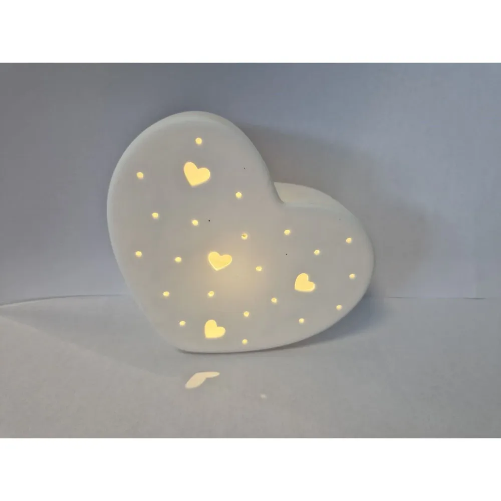Herz aus Porzellan LED mit Timer