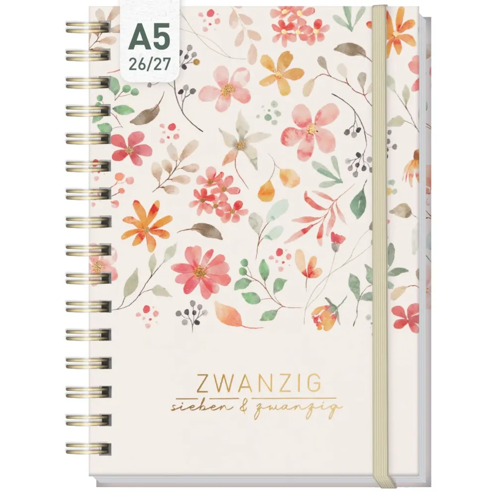 Lieblings-Timer 2026/2027 / 17 Monate / A5 / Wild Blossoms / Häfft-Verlag