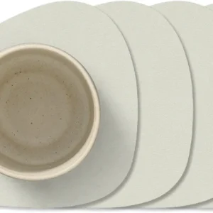 LIND DNA Untersetzer Nupo - Leder - Leinen - 13 x 11 cm - 4 Stück