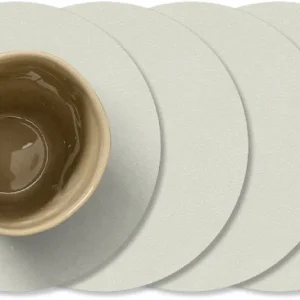 LIND DNA Untersetzer Nupo - Leder - Leinen - ø 10 cm - 4 Stück