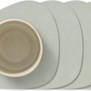 LIND DNA Untersetzer Nupo - Leder - Metallic - 13 x 11 cm - 4 Stück