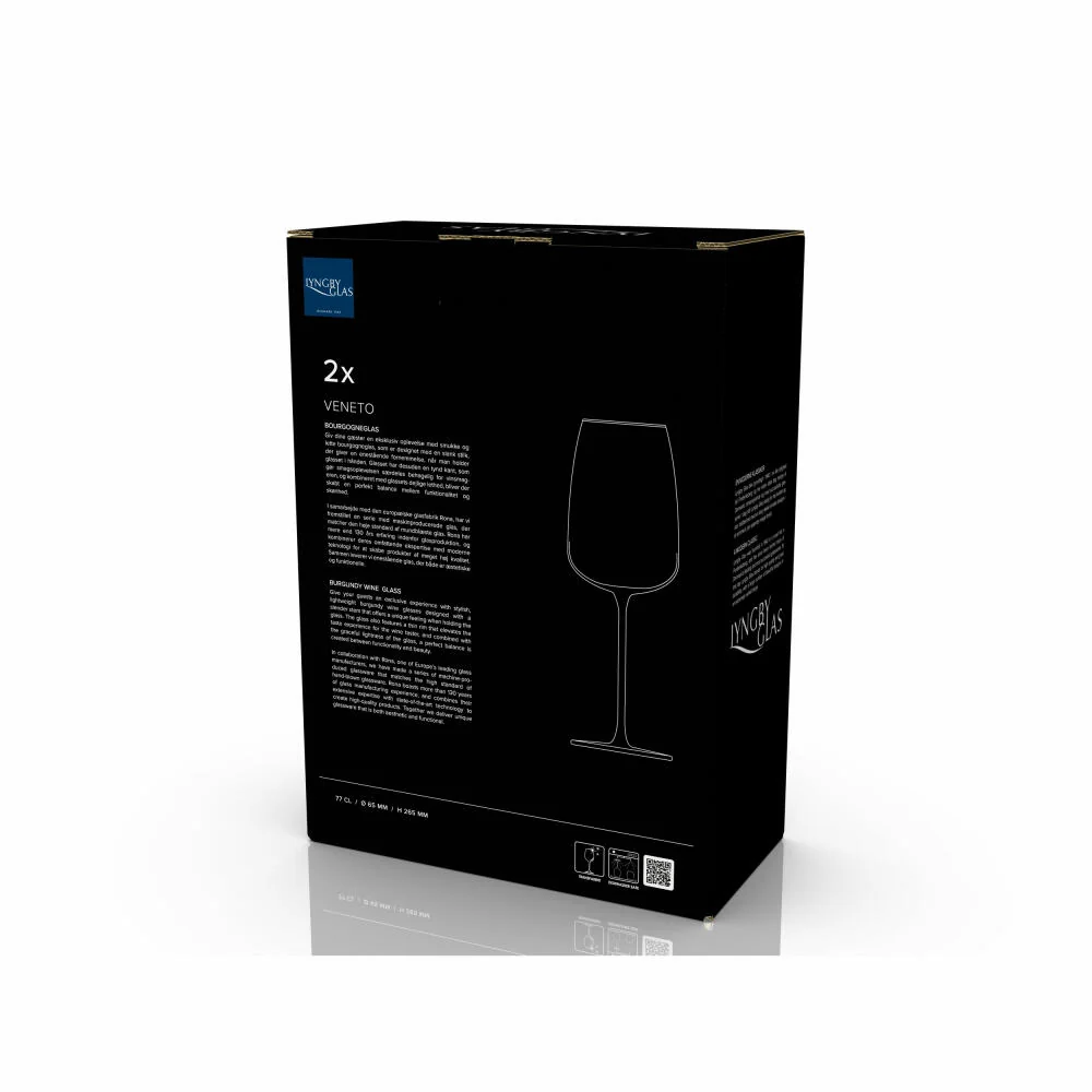 Lyngby Glas Bourgogne-Glas Veneto 2er Set, Weingläser, Glas, Transparent, 770 ml, 31515