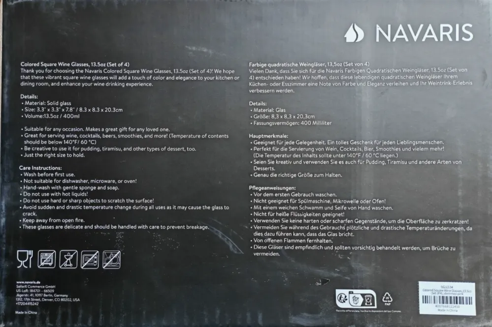 Navaris 4er Set Weingläser 400 ml – Farbige Gläser