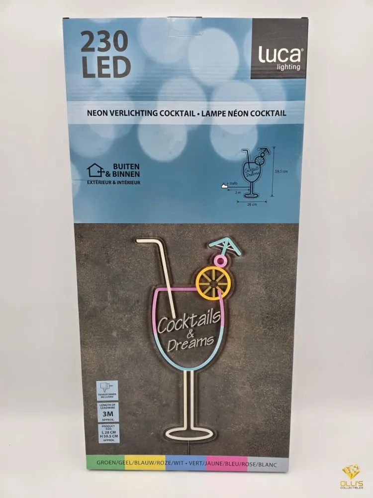 Neon Schild "Cocktail & Dreams" 58x28cm Bar Drink Wand Schild Outdoor LED Retro