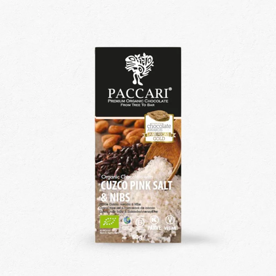 Paccari Cuzco Salz & Nibs Bio-Schokolade 60% 50g