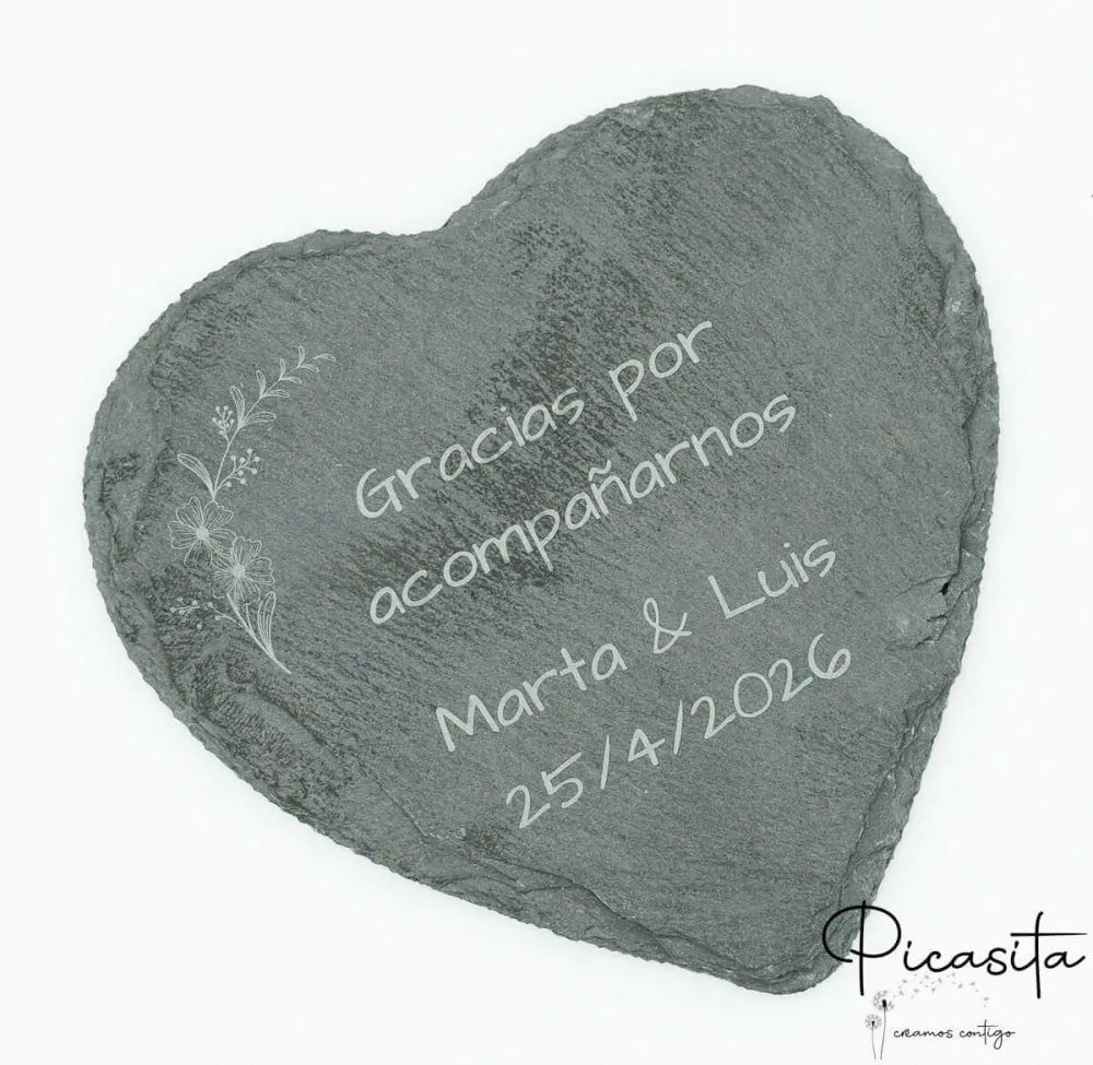 Personalisierte Herz-Schiefer-Untersetzer
