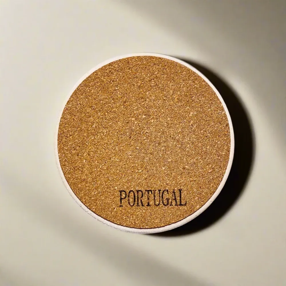 Portugal Keramikfliesen-Untersetzer mit Korkboden, blaues Azulejo-Mosaik