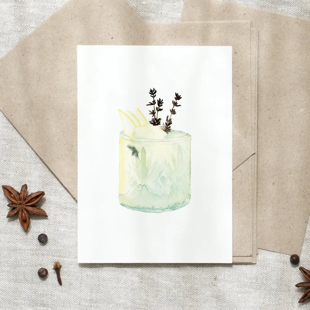 Postkarte - Gin Cocktail