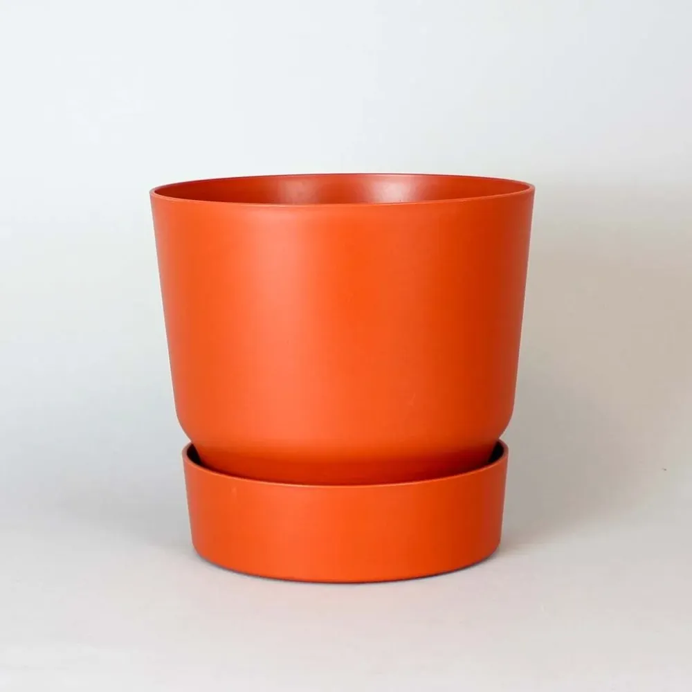 Recycelter Übertopf mit Untersetzer | Rot Ø 27 cm