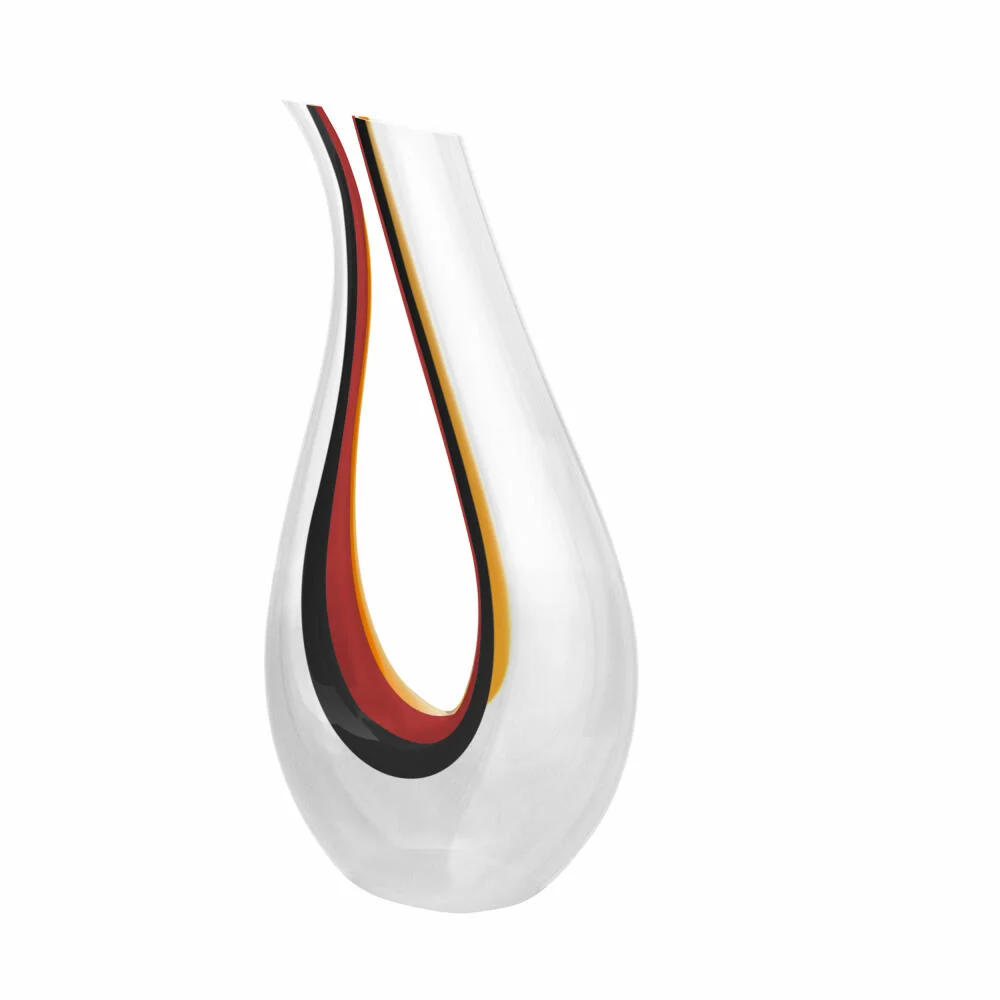 Riedel Dekanter Amadeo, Weinkaraffe, Weindekanter, Kristallglas, Schwarz, Rot, Gelb, 0.75 L, 1756/13S26