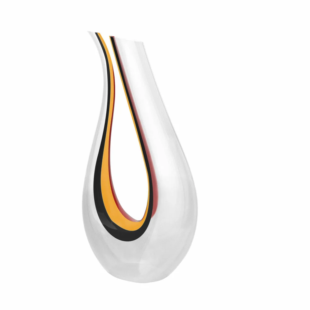 Riedel Dekanter Amadeo, Weinkaraffe, Weindekanter, Kristallglas, Schwarz, Gelb, Rot, 0.75 L, 1756/13S28