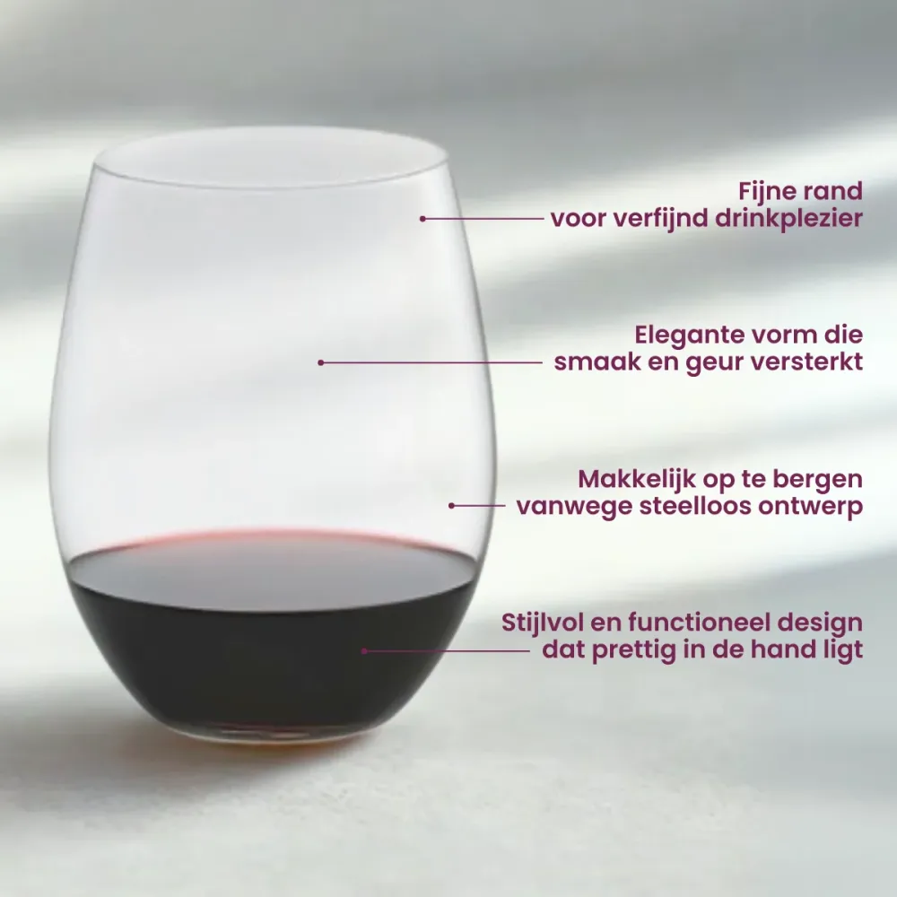 Riedel Rote Weingläser Kristallglas 570 ml - Shiraz O Wine XL - 2er-Set
