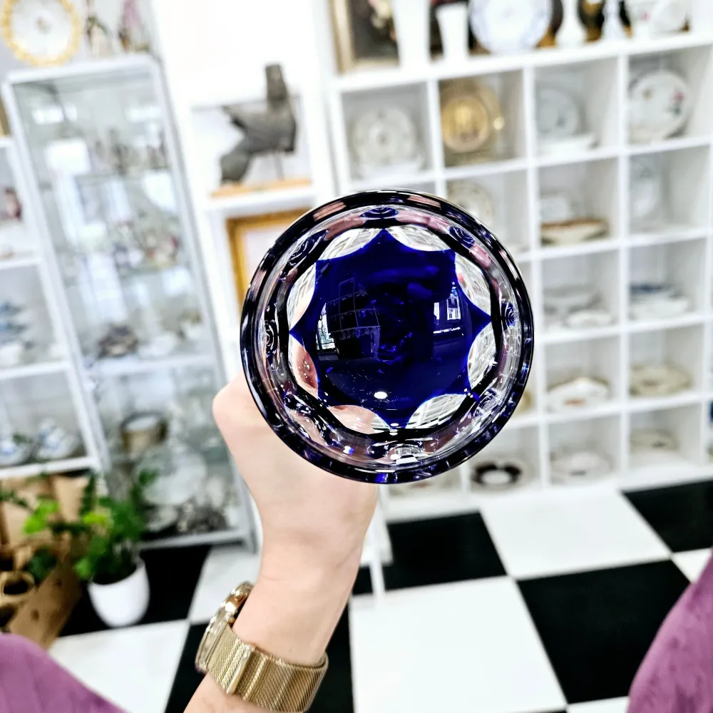Satz von 6. Nachtmann Antika Kollektion von Luxus blauen Kristall Weingläser (200ml)