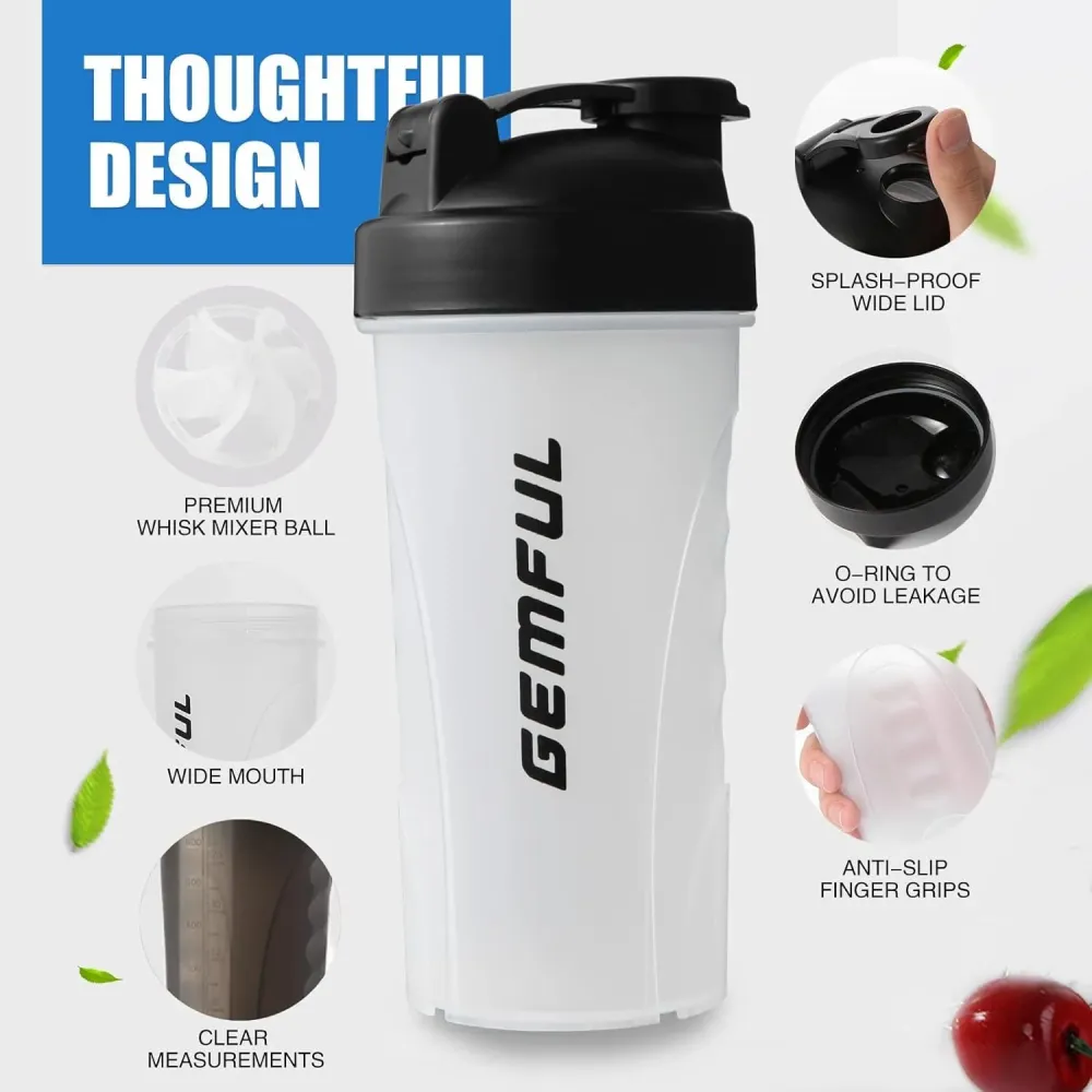 Shaker Proteinshake 750ml BPA Frei 2er Pack Sport Fitness
