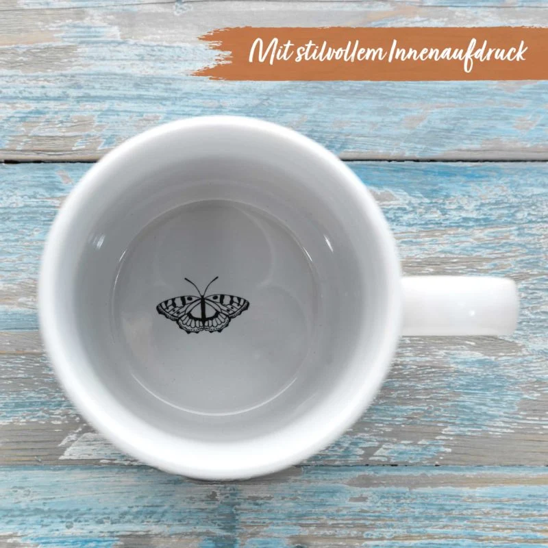 Spring is air Tasse mit Kork Untersetzer Papierdrachen
