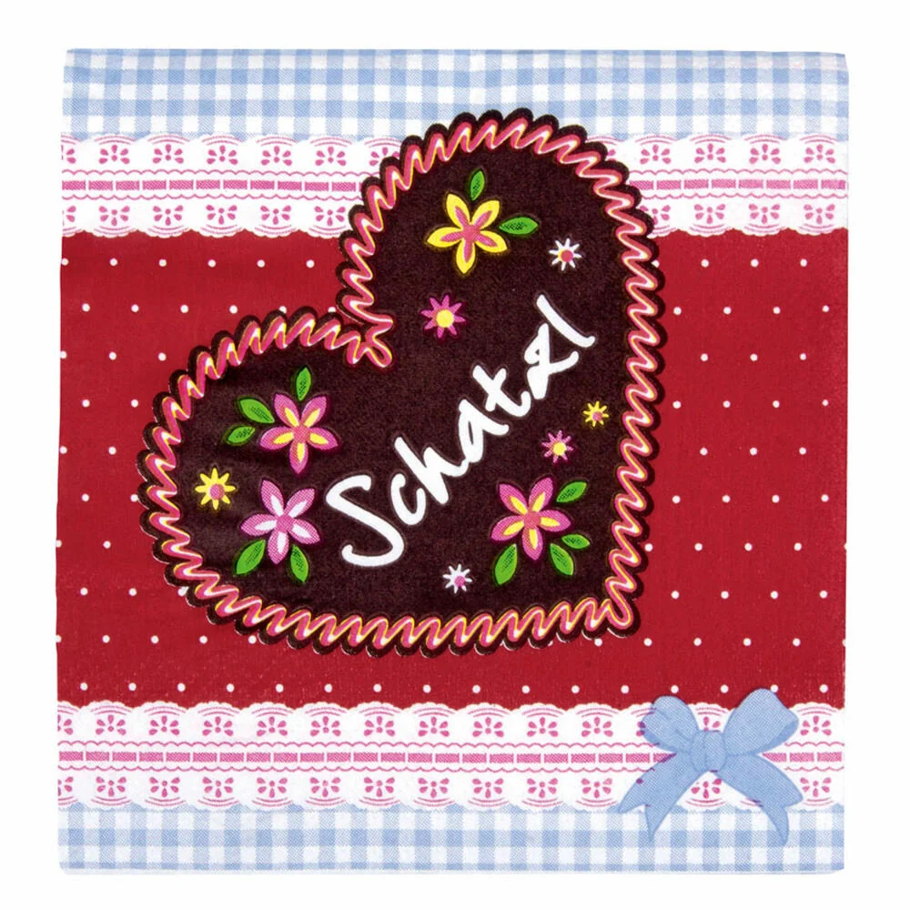 Städter Party- und Cocktail-Servietten Schatzl, 20 Stück, Serviette, Partyserviette, Oktoberfest, 25 x 25 cm, 337145