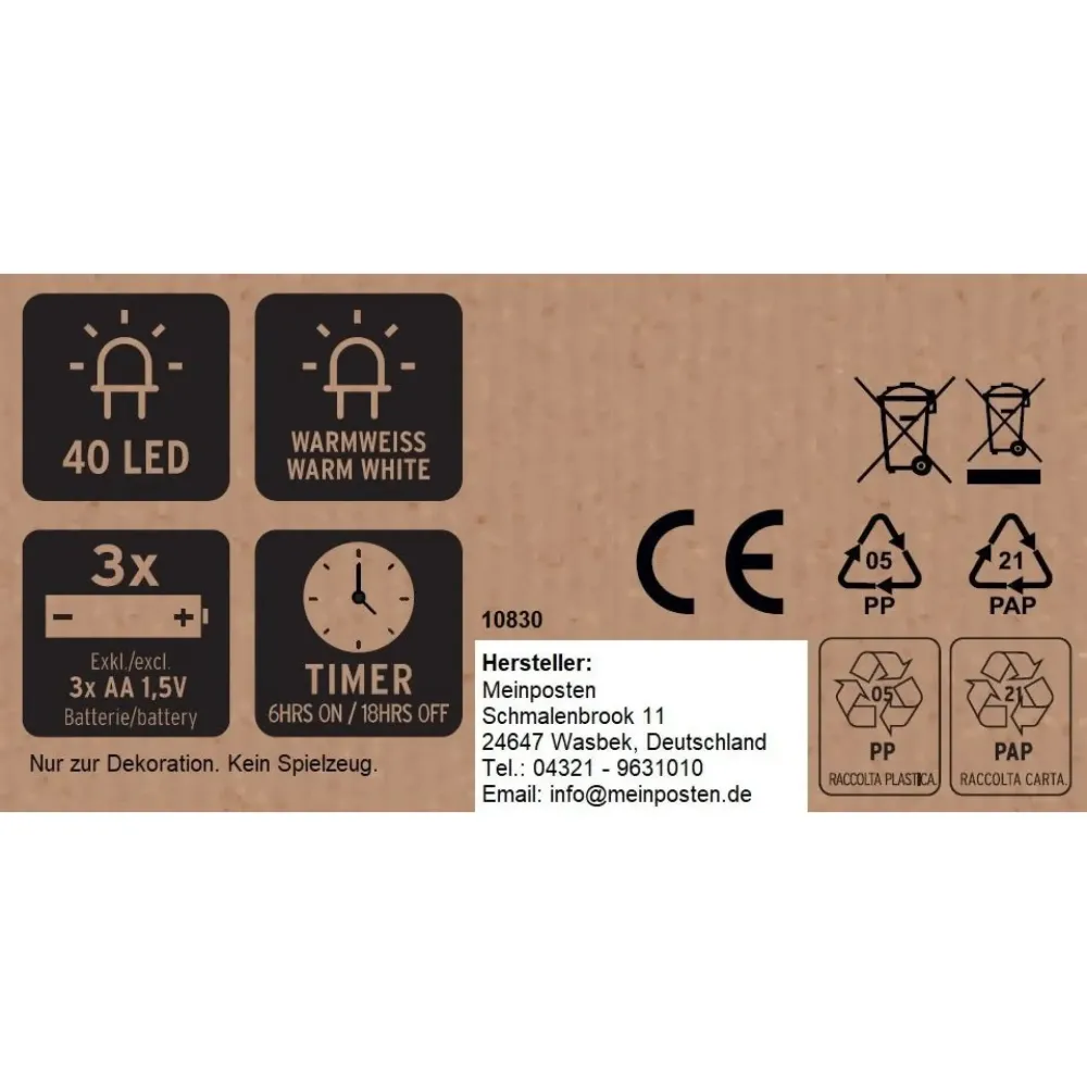 Stern LED warmweiß Weihnachtsstern schwarz Metallstern Batterie Timer Ø 40 cm