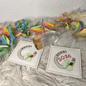Stickdatei Glücksbringer Untersetzer Set 2602
