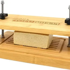 Tofu Presse - Bambus Holz Tofupresse Mit Unterboden -Tofu-Sieb und Abtropfschale