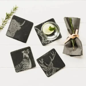 Untersetzer Country Animals - Graviert - Schiefer - Just Slate Company Schottland