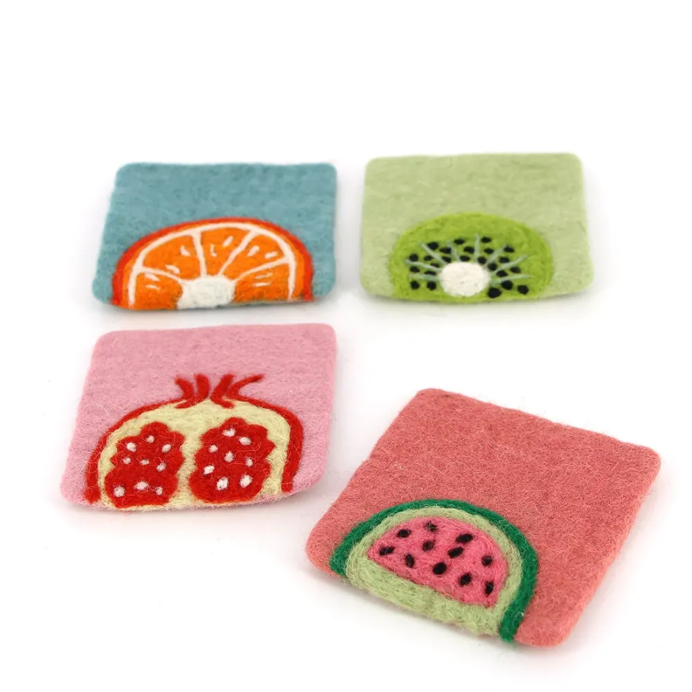 Untersetzer Früchtchen, aus Filz - 4er-Set