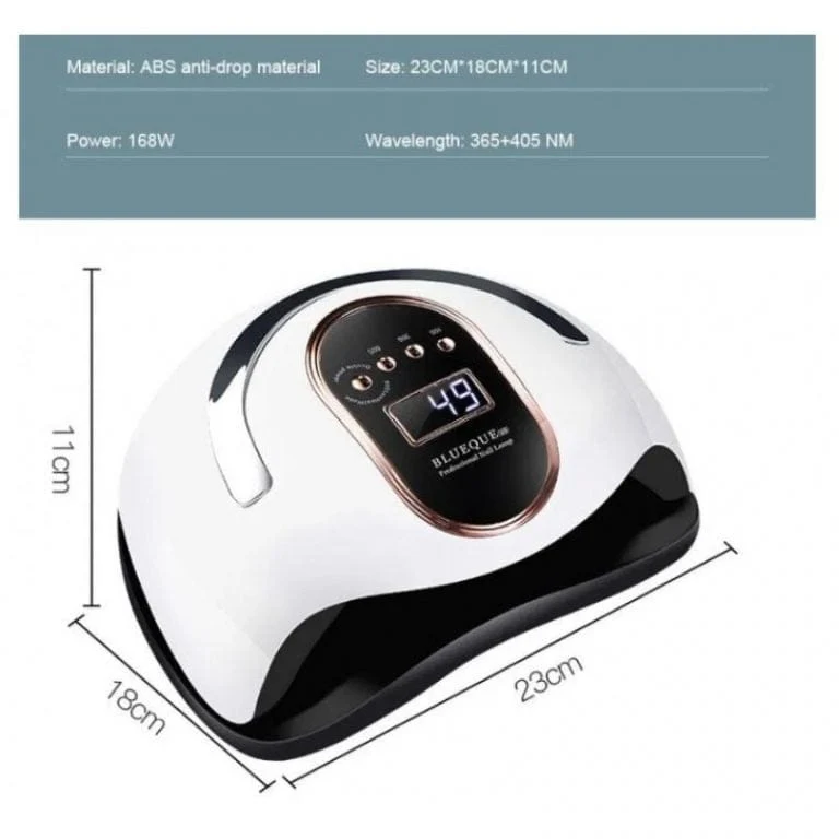 MU UV-LED-Nagellampe, 168 W professionelle UV-LED-Nagellampe, Auto-Start-Sensor mit 4 Timer-Einstellungen 10/30/60/99S, fü...