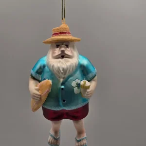 Weihnachtsmann mit Hawaii Hemd Surfbrett & Cocktail #11