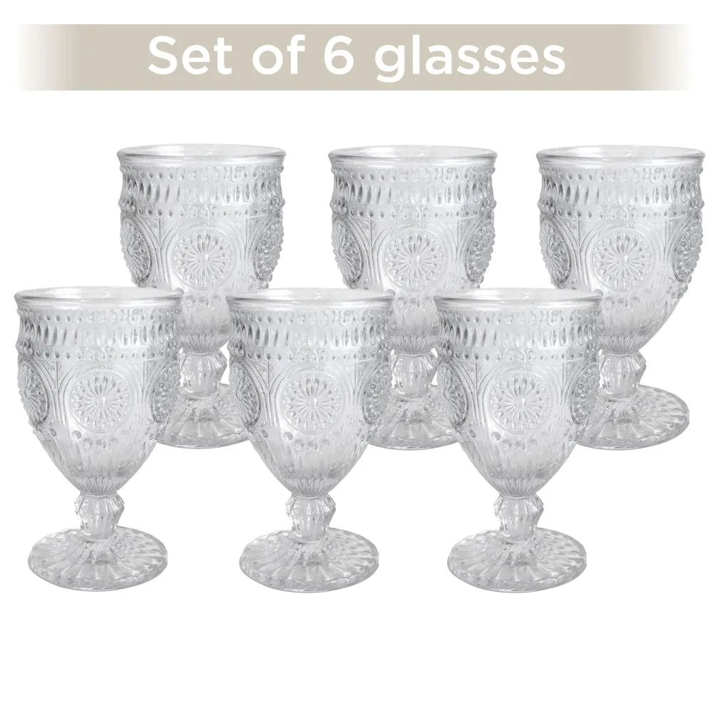 Weingläser Gläser Nuvole di Stoffa Shabby Chic Glas 6 Stück H14cm 6672